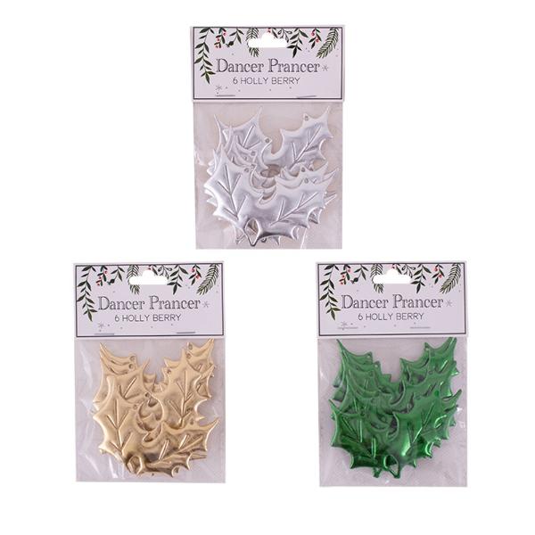 6 Pack Holly Berry Motif