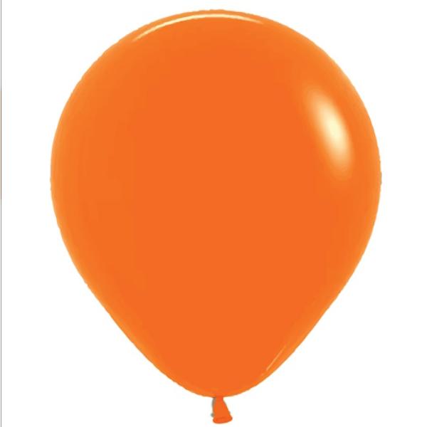 6 Pack Matte Orange Round Balloons - 45cm