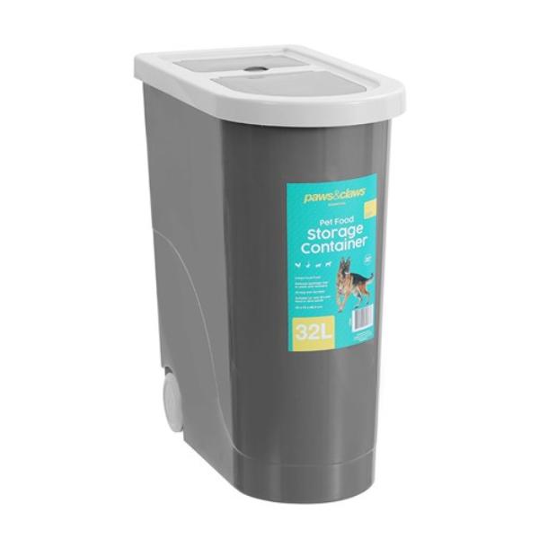 Pet 32L Food Storer With Scoop - 43cm x 23cm x 48.5cm