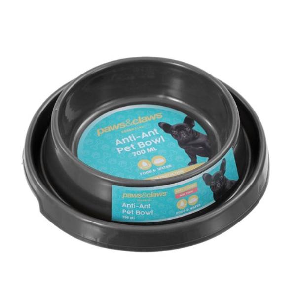 Anti Ant Dark Grey 700ml Pet Bowl - 22.5cm x 16.5cm x 5.5cm