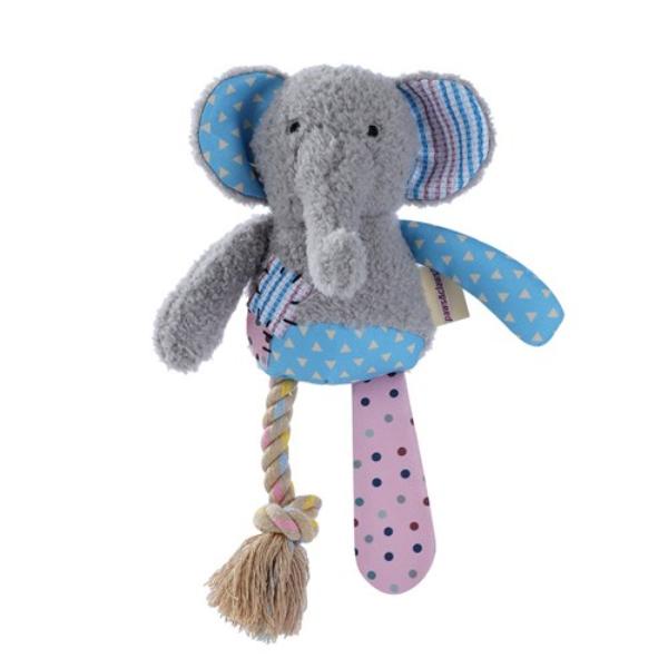 Patchy Pals Plush Elephant Pet Toy - 36cm x 20cm x 8cm