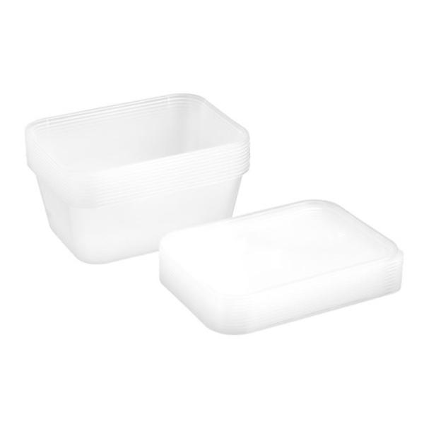 10 Pack Rectangle Reusable Food Container - 1.5L