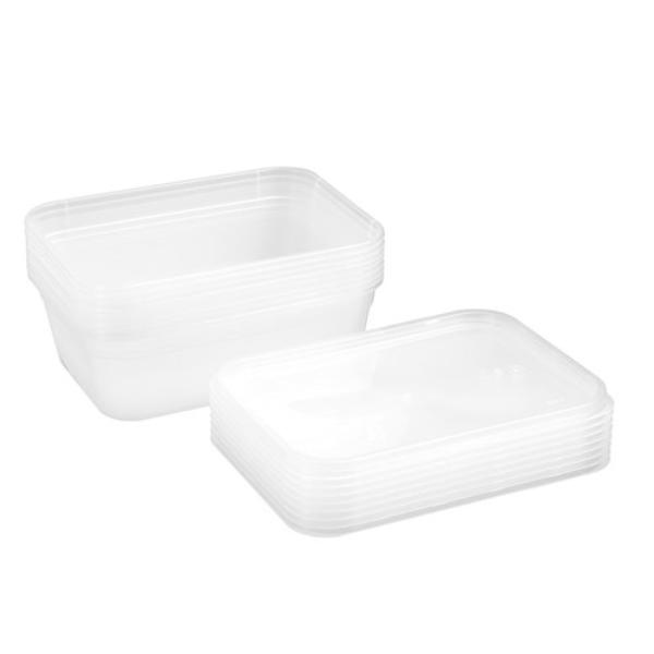 8 Pack Rectangle Reusable Food Container - 2L