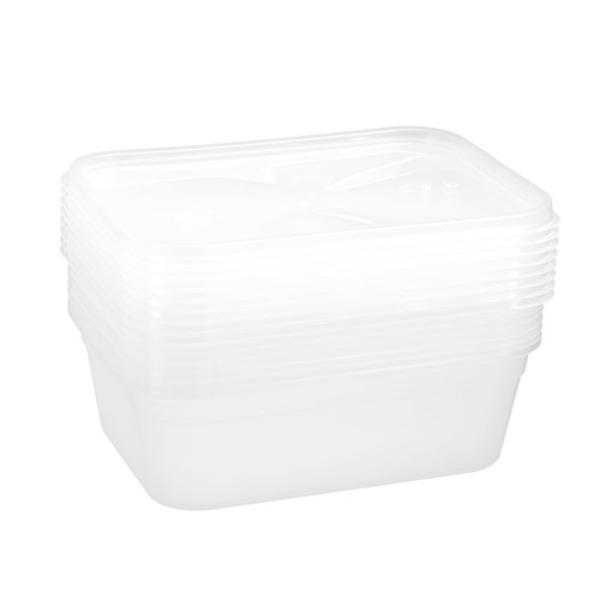 8 Pack Rectangle Reusable Food Container - 2L