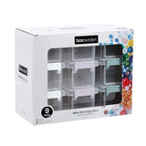 Load image into Gallery viewer, 9 Pack Boxsweden Mini Storage Stackable 330ml Organiser Box - 27cm x 22cm x 13cm