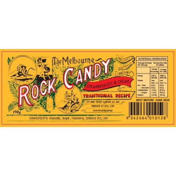 Strawberries & Cream Rock Candy - 170g