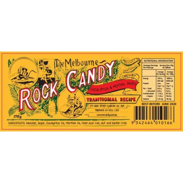Eucalyptus & Menthol Drops Rock Candy - 170g