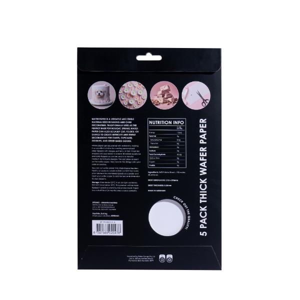 5 Pack White A4 Rectangle Thick Wafer Paper