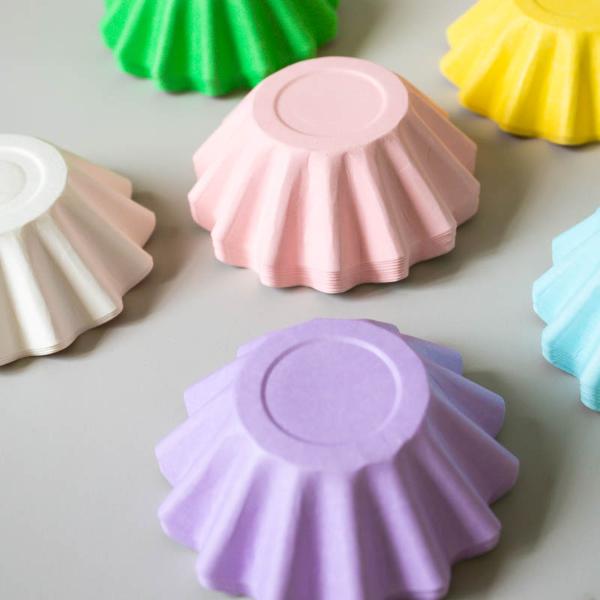 24 Pack Pastel Blue Bloom Baking Cups - 4.4cm x 3cm