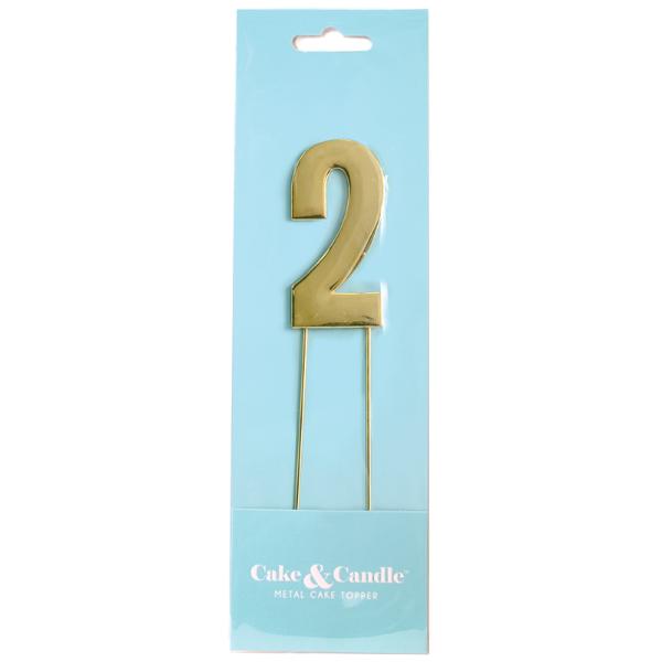 Gold Bold Number 2 Cake Topper