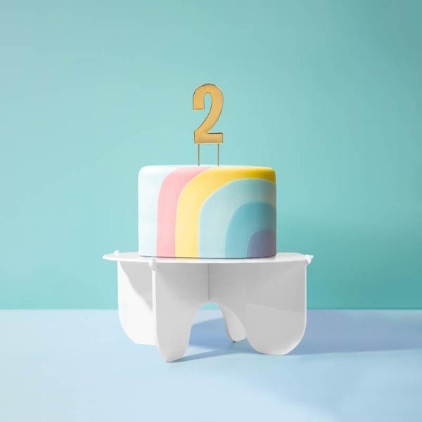 Gold Bold Number 2 Cake Topper