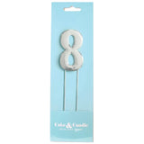 Load image into Gallery viewer, Silver Bold Number 8 Cake Topper