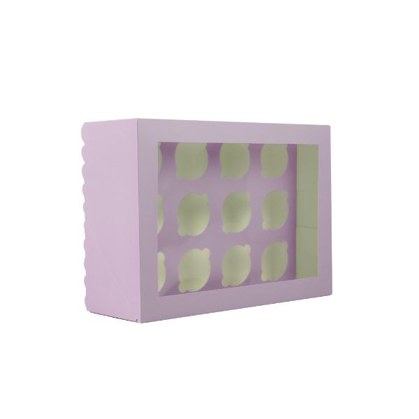 Pastel Lilac 12 Holes Papyrus Scalloped Tall Cupcake Box