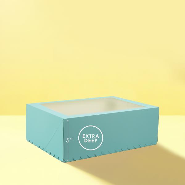 Pastel Blue 12 Holes Papyrus Scalloped Tall Cupcake Box