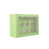 Load image into Gallery viewer, Pastel Green 12 Holes Papyrus Scalloped Tall Cupcake Box
