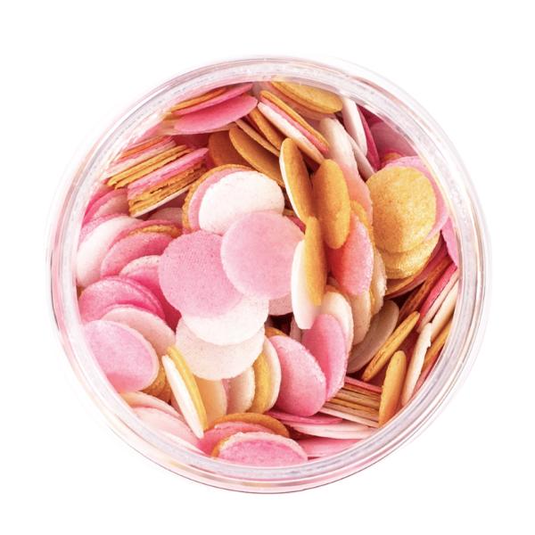 Sprinks White, Pink & Gold Wafer Decorations - 9g