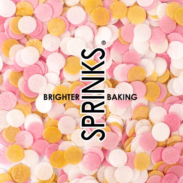 Sprinks White, Pink & Gold Wafer Decorations - 9g