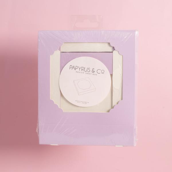 5 Pack Medium Pastel Lilac Papyrus Scalloped Treat Box