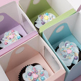 Load image into Gallery viewer, 6 Pack Single Pastel Pink Scalloped Cupcake Box
