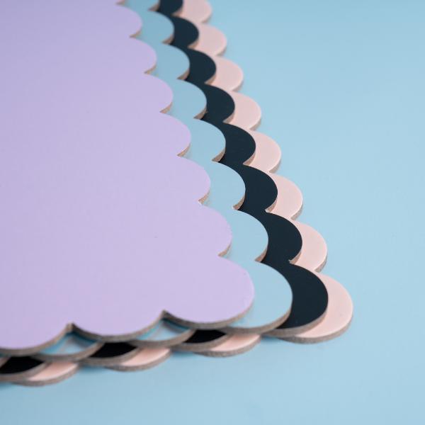Rectangle Dual Colour Scalloped Cake Board