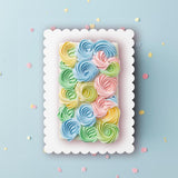 Load image into Gallery viewer, Rectangle Dual Colour Scalloped Cake Board