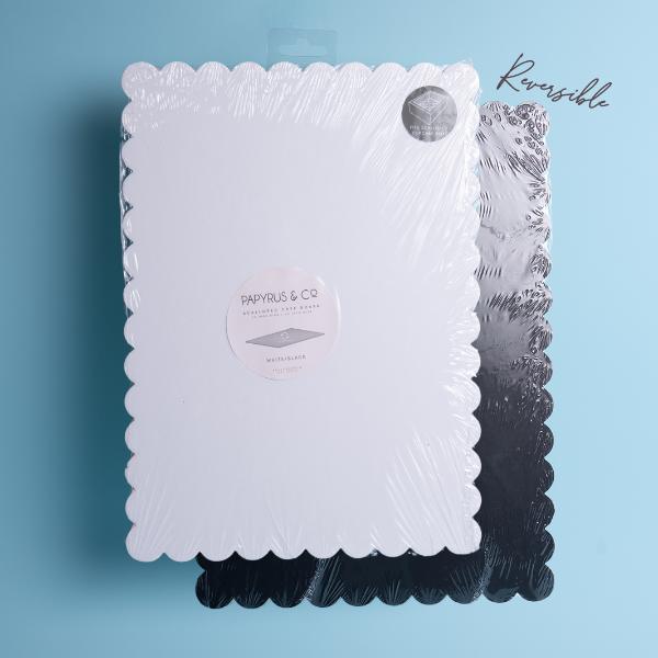 Rectangle Dual Colour Scalloped Cake Board