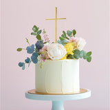 Load image into Gallery viewer, Gold Fine Cross Cake Topper