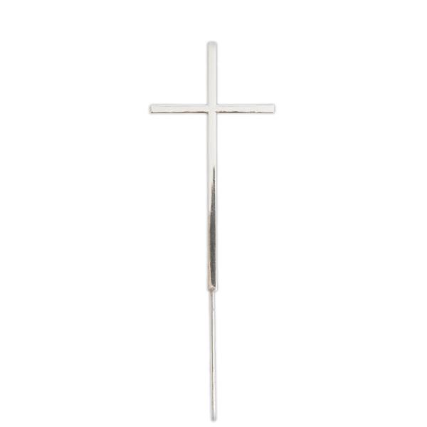 Silver Fine Cross Cake Topper