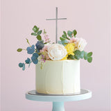 Load image into Gallery viewer, Silver Fine Cross Cake Topper