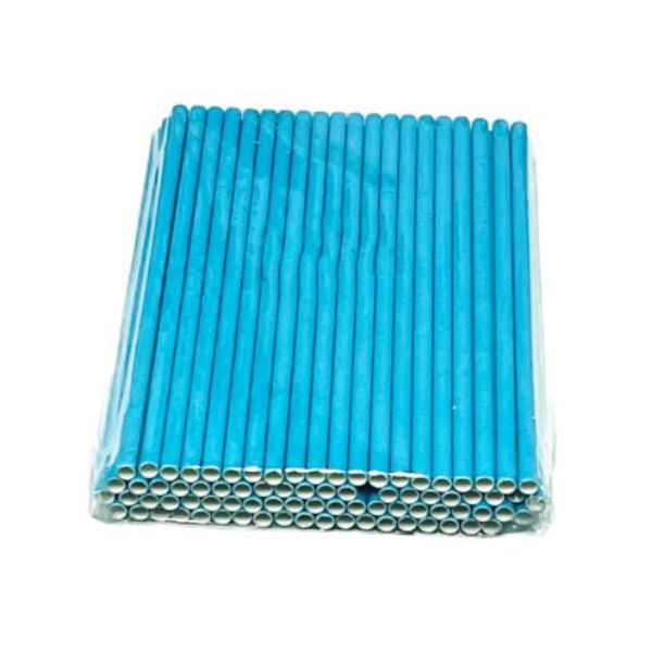 80 Pack Light Blue Paper Straws