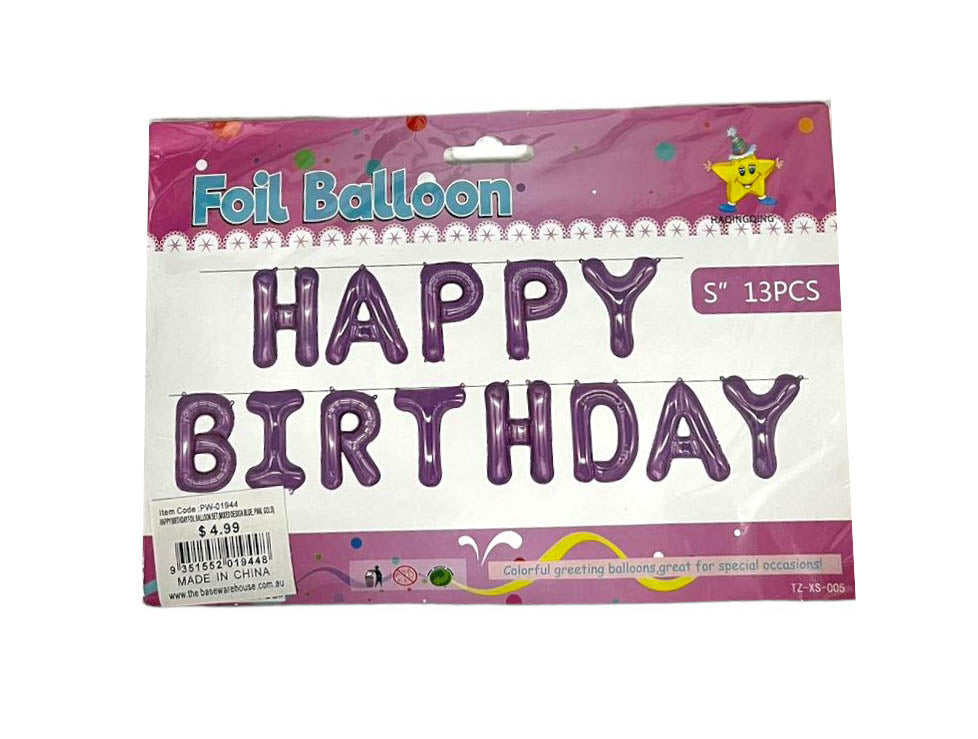 Happy Birthday Foil Balloon Banner