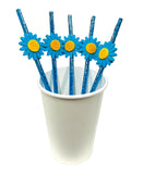 Load image into Gallery viewer, 5 Pack Daisy Paper Straw
