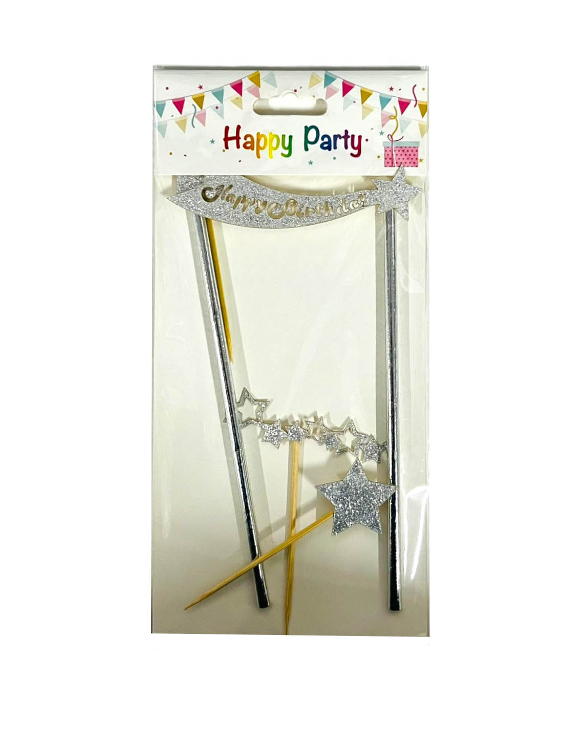 4 Pack Star Happy Birthday Cake Topper