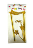 Load image into Gallery viewer, 4 Pack Star Happy Birthday Cake Topper