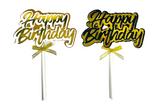 Load image into Gallery viewer, Gold Or Black Happy Birthday Cake Topper
