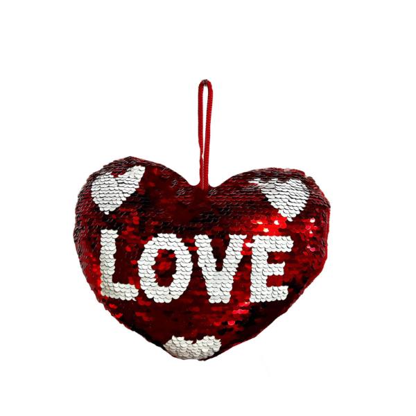 Red Valentines Seqiun Love Heart Hanging Plush - 20cm