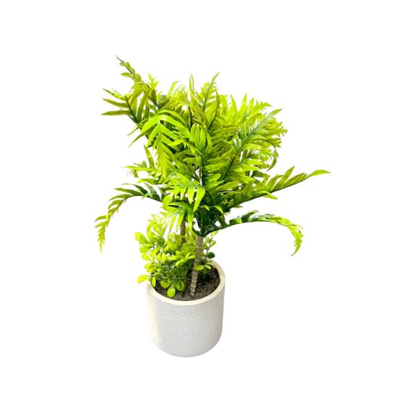 White Potted Left Plant - 40cm