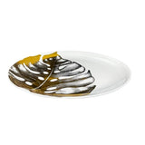 Load image into Gallery viewer, White With Gold Leaf Plate - 36cm