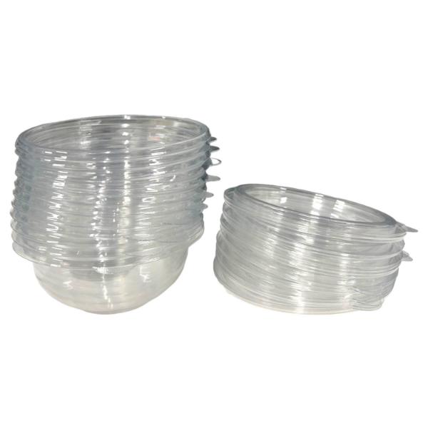 12 Pack Clear Bowls With Lids - 12oz
