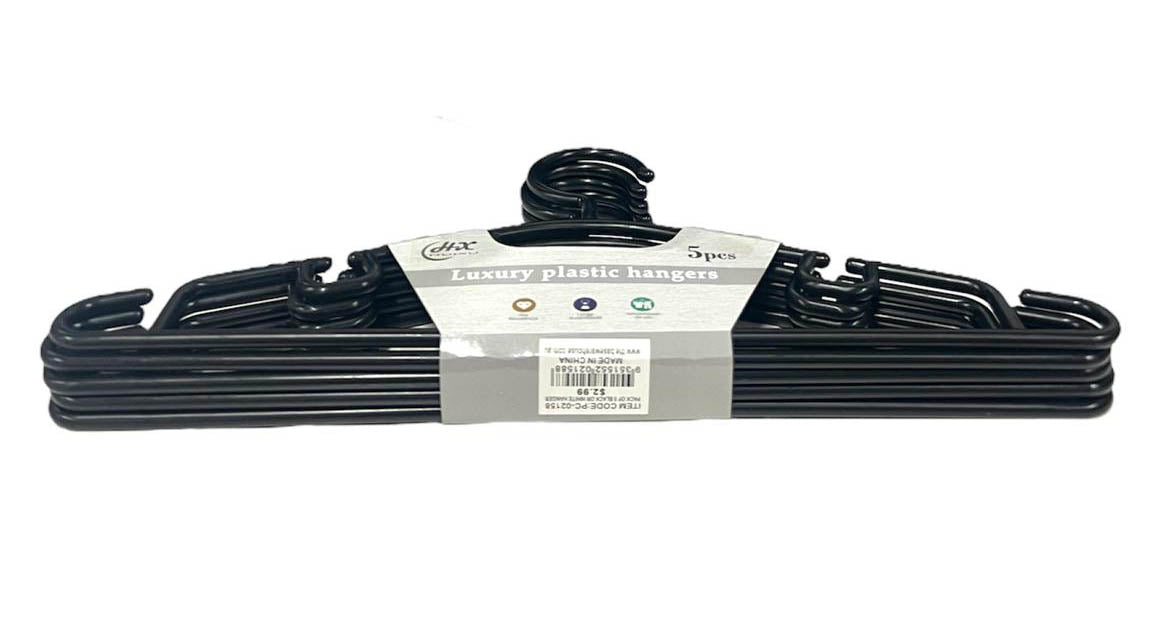 5 Pack Luxury Plastic Hangers