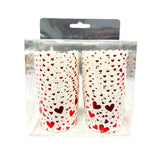 Load image into Gallery viewer, 20 Pack White With Red Hearts Cupcake Cases