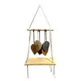 Load image into Gallery viewer, Macrame Wooden Hanging Shelf - 25cm