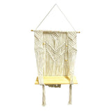 Load image into Gallery viewer, White Macrame Hanger Wooden Shelf - 25cm