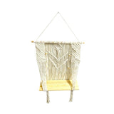 Load image into Gallery viewer, White Macrame Hanger Wooden Shelf - 25cm
