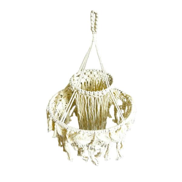 White Macrame Lamp Shade