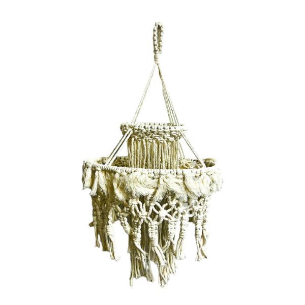 White Macrame Lamp Shade