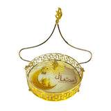 Load image into Gallery viewer, 2 Set Of Round Ramadan Gold Tray With Clear Lid & Handle