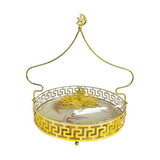 Load image into Gallery viewer, 2 Set Of Round Ramadan Gold Tray With Clear Lid & Handle