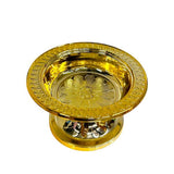 Load image into Gallery viewer, Ramadan Gold Accent Snack Bowl Stand With Moon Lid - 14.5cm x 19cm