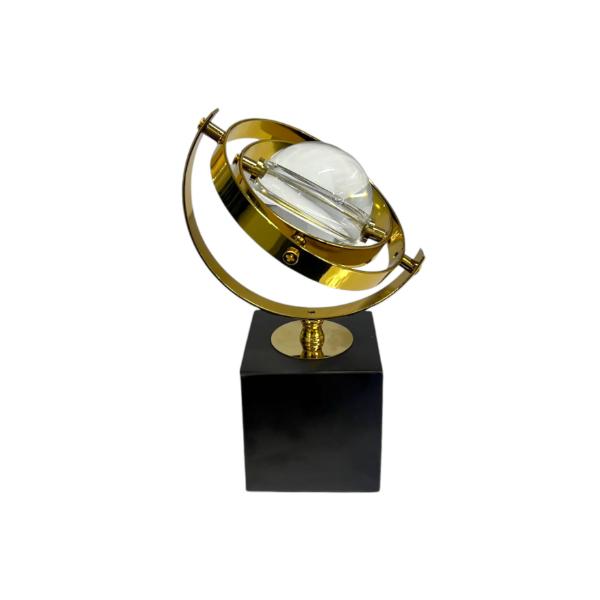 Crystal Globe With Gold Stand Table Decor